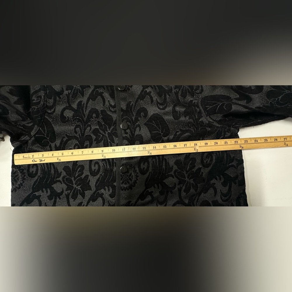 Oriental‎ Kimono collar vibe Floral Black / Brown reversible Jacket Blazer - Picture 6 of 6